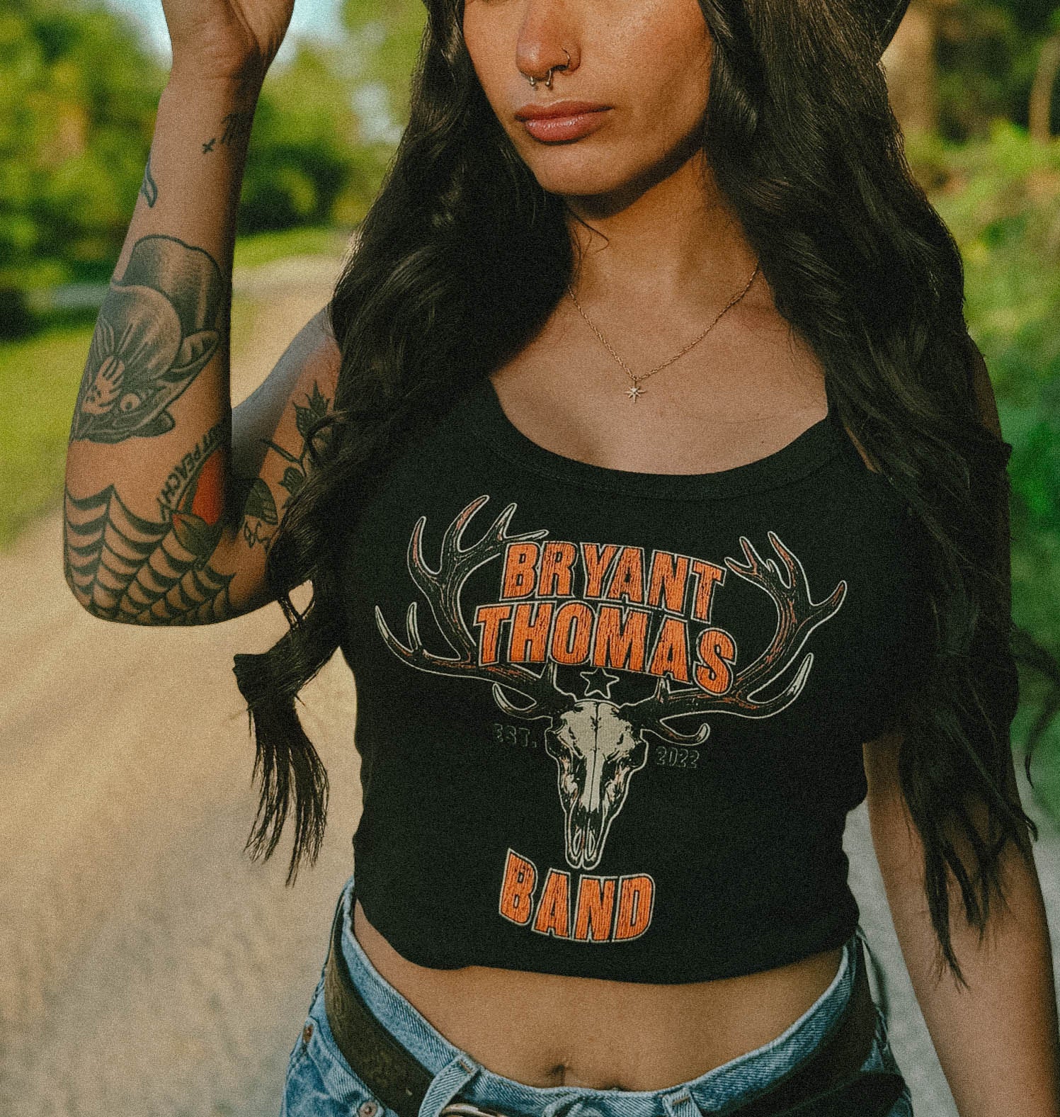 Deer Skull Black Tank