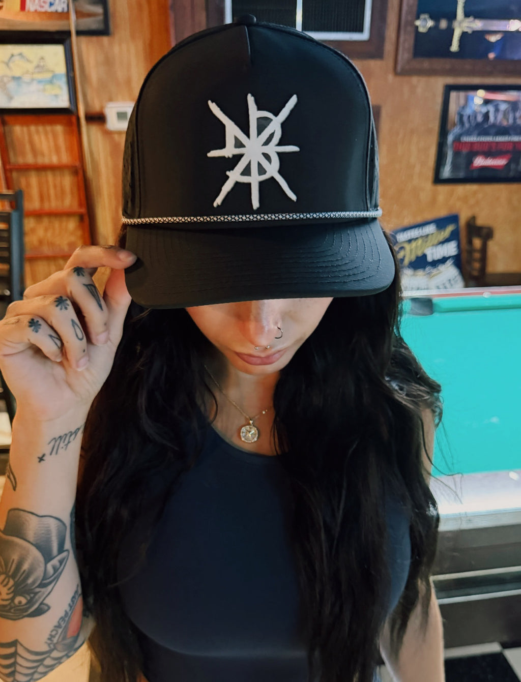 Black Rope Logo Hat