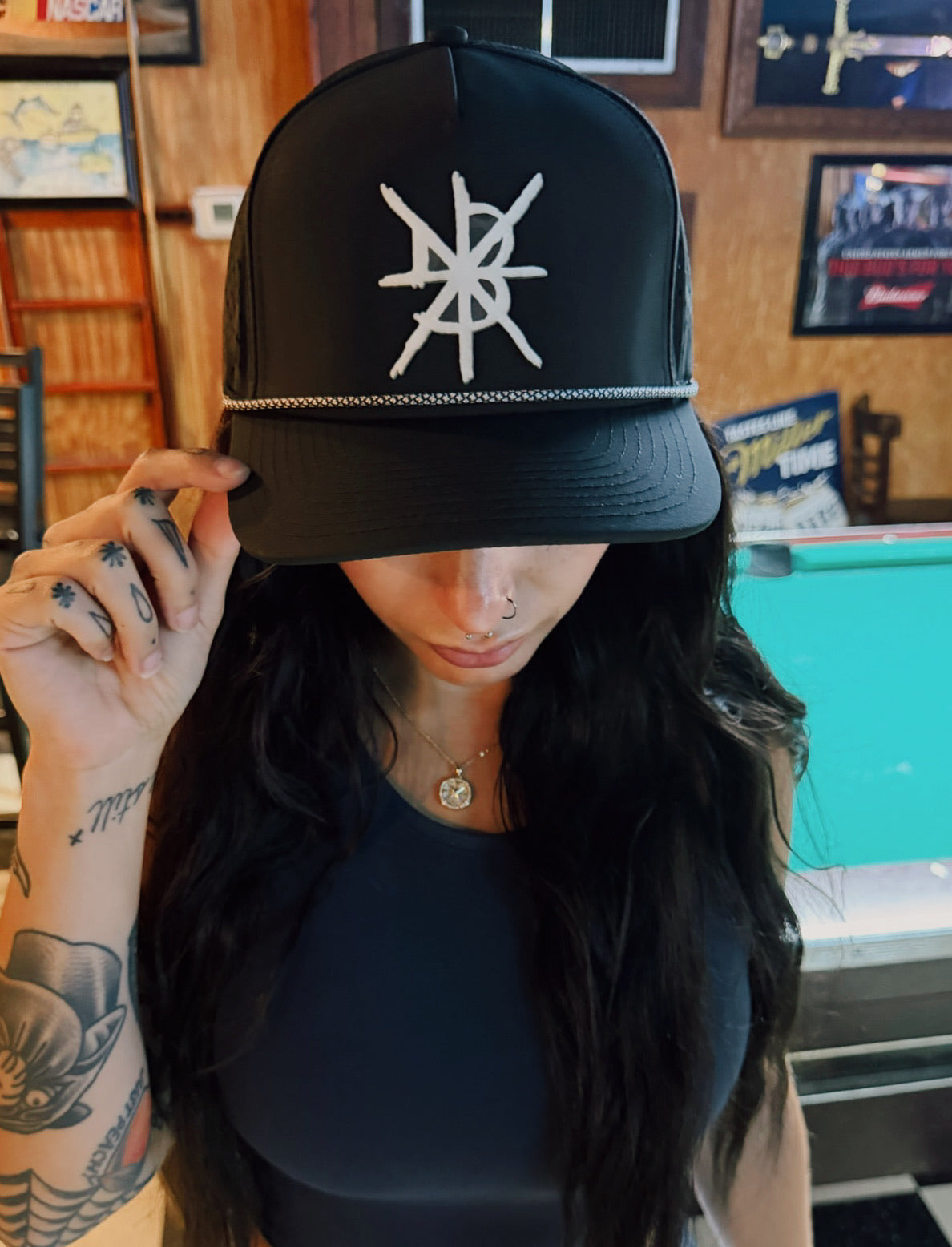 Black Rope Logo Hat
