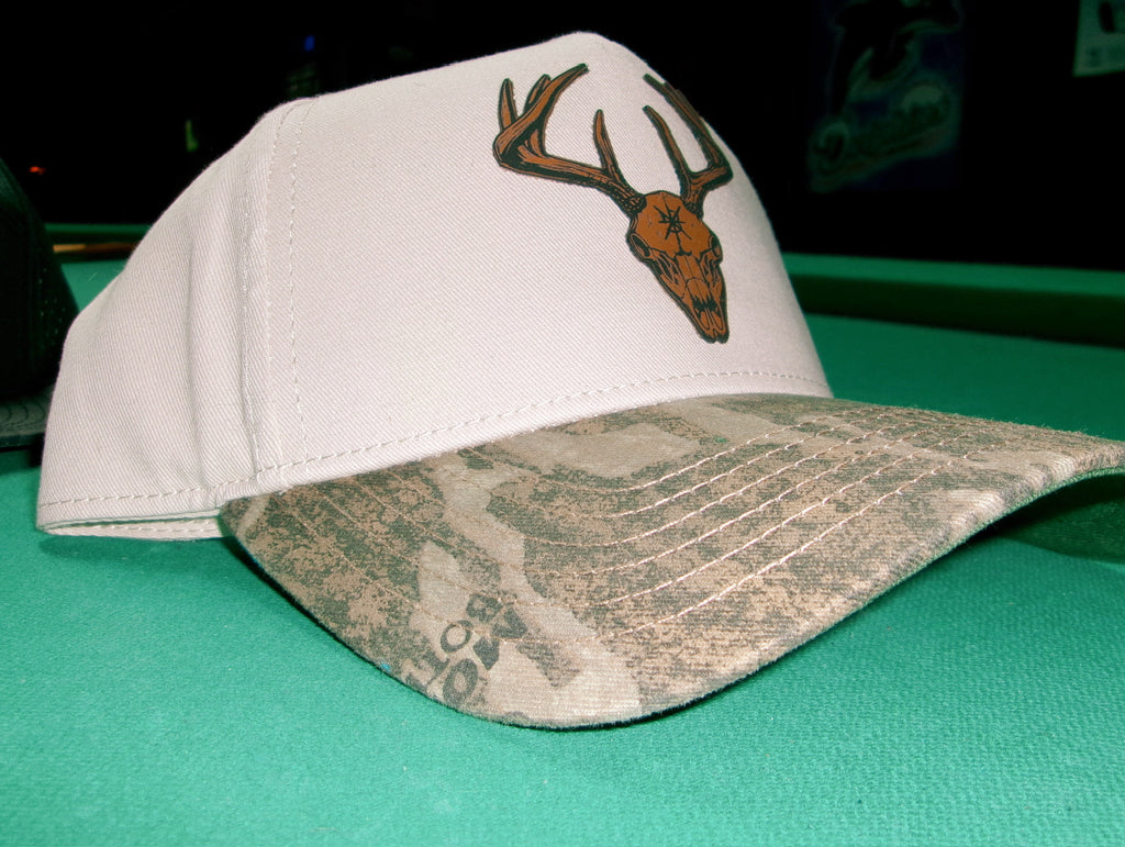 White And Camo Deer Logo Hat